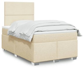 ΚΡΕΒΑΤΙ BOXSPRING ΜΕ ΣΤΡΩΜΑ ΚΡΕΜ 120X190 ΕΚ. ΥΦΑΣΜΑΤΙΝΟ 3292725