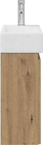 vidaXL Μονάδα μπάνιου με βρύση Artisan Δρυς 45,5 x 22,5 x 84 εκ