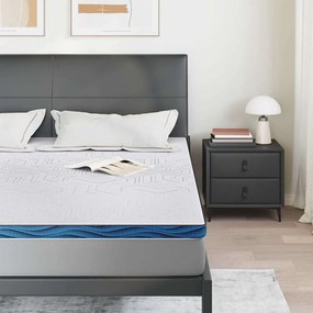 vidaXL Στρώμα επικάλυψης Λευκό 200 x 200 cm Ζακάρ ύφασμα