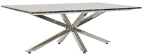 Τραπεζάκι Καφέ DKD Home Decor Ασημί Μάρμαρο Χάλυβας Πλαστική ύλη 130 x 80 x 45 cm