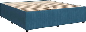 vidaXL Κρεβάτι Boxspring με Στρώμα Μπλε 180x200 εκ. Βελούδινο