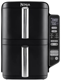Φριτέζα θερμού αέρα Ninja SL300EU, 2470W, 7,6 l, 40-240C, 2 καλάθια, 6 προγράμματα, συγχρονισμένο μαγείρεμα, χρονοδιακόπτης, αυτόματη διακοπή, μαύρο χρώμα
