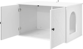 vidaXL Σπίτι Γάτας Λευκό 85 x 55 x 50,5 εκ Επεξεργασμένο ξύλο