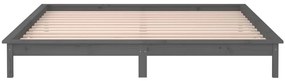 vidaXL Πλαίσιο Κρεβατιού LED Γκρι 120x190 εκ. Μικρό Διπλό Μασίφ Ξύλο