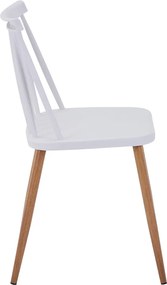 Καρέκλα Aurora pakoworld λευκό pp-φυσικό μεταλλικό πόδι 42x49.5x77εκ