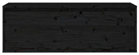 Ντουλάπι Τοίχου Μαύρο 100 x 30 x 35 εκ. από Μασίφ Ξύλο Πεύκου - Μαύρο