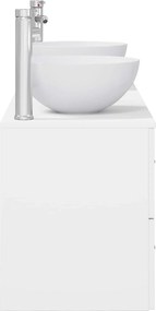 vidaXL Σετ Ντουλαπιών Μπάνιου 3 τμχ. Λευκό 129 x 35 x 80 cm