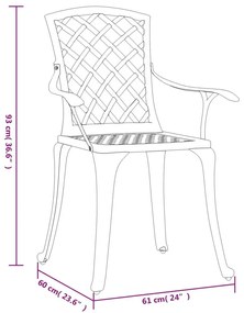 Καρέκλες Κήπου 6 τεμ. Μπρονζέ από Χυτό Αλουμίνιο - Καφέ