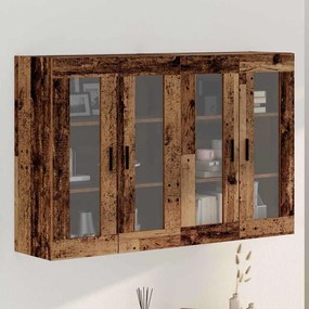 vidaXL Ντουλάπια Τοίχου 2 pcs Παλαιό ξύλο 69.5 x 34 x 90 εκ.
