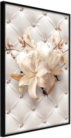 Αφίσα - Lilies on Leather Upholstery - 30x45 - Μαύρο - Χωρίς πασπαρτού