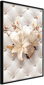 Αφίσα - Lilies on Leather Upholstery - 40x60 - Μαύρο - Χωρίς πασπαρτού