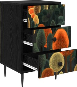 vidaXL Κομοδίνο ZAANDAM 2 τμχ. Μαύρη Δρυς 36 x 33 x 61 εκ.