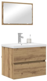 vidaXL Σετ Επίπλων Μπάνιου 3 pcs Μαύρη δρυς 60 x 38.5 x 45 cm