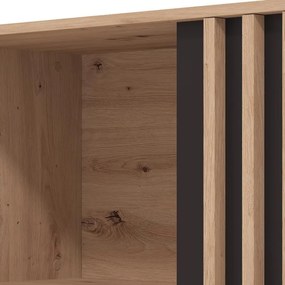Έπιπλο Τηλεόρασης Laval 131 2K2V Artisan Oak - Μαύρο 132x40x52 εκ. 132x40x52 εκ.