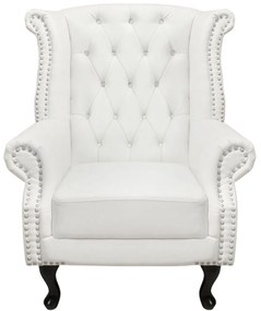 Πολυθρόνα-Μπερζέρα T.Chesterfield Polina Hm0053.02 PU Λευκό Ματ 83x75x107 cm. Τεχνόδερμα