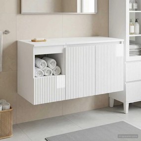 vidaXL Σετ Ντουλαπιών Μπάνιου 2 τμχ. Γυαλιστερό Λευκό
