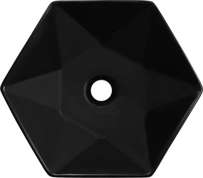 vidaXL Νιπτήρας Μαύρος 41 x 36,5 x 12 εκ. Κεραμικός