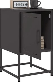 vidaXL Κομοδίνα 2 τεμ. Μαύρα 36x39x60,5 εκ. Χάλυβα