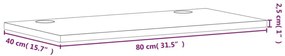 Επιφάνεια Γραφείου 80 x 40 x 2,5 εκ. Μασίφ Ξύλο Οξιάς - Καφέ