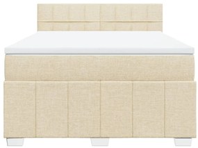 vidaXL Κρεβάτι Boxspring με Στρώμα Κρεμ 160x200 εκ. Υφασμάτινο