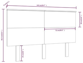 vidaXL Κεφαλάρι Κρεβατιού Μαύρο 144x6x82,5 εκ. Μασίφ Ξύλο Πεύκου