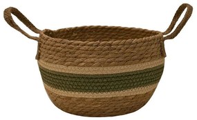 Καλάθι Ψάθινο 00.06.61094 Φ32x21cm Natural-Olive Mat