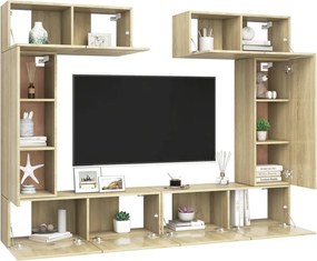 vidaXL Έπιπλα Τηλεόρασης Σετ 6 Τεμαχίων Sonoma Δρυς από Επεξ. Ξύλο