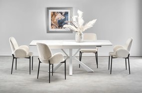 VIVALDI extension table white marble, leg white DIOMMI V-CH-VIVALDI-ST