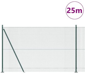 vidaXL Φράχτης με Στήλες. Πράσινο 1.6 x 25 m Ατσάλι