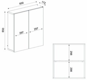 Καθρέπτης μπάνιου Binary Μegapap χρώμα λευκό 60x17,2x65εκ.