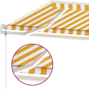 vidaXL Ηλεκτρική τέντα με LED και αισθητήρα 6 x 3 m