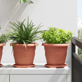 vidaXL Γλάστρες φυτών 24 pcs Κεραμιδί Ø 22 x 18 εκ Πλαστικό