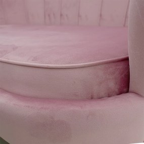 Καναπές 2θέσιος Daimon pakoworld βελούδο ροζ 134x70x77εκ - Βελούδο - 128-000006