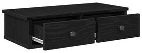 Ράφι τοίχου με συρτάρια Μαύρο 60x28x15 cm Κατασκευασμένο ξύλο - Μαύρο