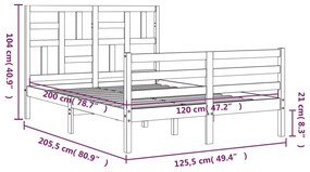 ΠΛΑΙΣΙΟ ΚΡΕΒΑΤΙΟΥ ΜΕ ΚΕΦΑΛΑΡΙ 120X200 ΕΚ. ΑΠΟ ΜΑΣΙΦ ΞΥΛΟ 3194891