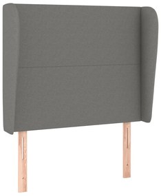 Κεφαλάρι με Πτερύγια Σκούρο Γκρι 83x23x118/128 εκ. Υφασμάτινο 3117651