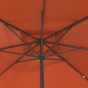 vidaXL Τετράγωνη Ομπρέλα Κήπου 295x245 εκ. Καμένο Πορτοκαλί