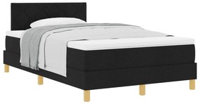 vidaXL Κρεβάτι Box Spring με Στρώμα Μαύρο 120x200 εκ. Ύφασμα