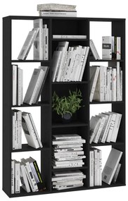vidaXL Διαχωριστικό/Βιβλιοθήκη Μαύρο 100x24x140 εκ. από Επεξ. Ξύλο