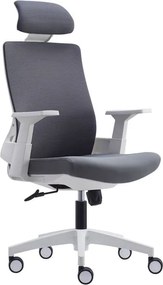 BF8900 Πολυθρόνα Γραφείου Διευθυντή, Άσπρο - Γκρι, Mesh Γκρι, Ύφασμα Γκρι   1τμχ
