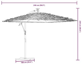 Ομπρέλα Κήπου με Ξύλινο Ιστό Πράσινη 246x246x230 εκ. - Πράσινο