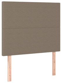 vidaXL Κρεβάτι Boxspring με Στρώμα &amp; LED Taupe 80x200 εκ. Υφασμάτινο