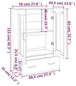 Ντουλάπα Καφέ Δρυς 70 x 31 x 115 εκ. από Επεξεργασμένο Ξύλο - Καφέ