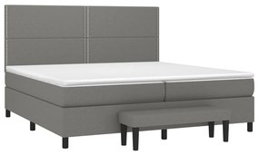 ΚΡΕΒΑΤΙ BOXSPRING ΜΕ ΣΤΡΩΜΑ ΣΚΟΥΡΟ ΓΚΡΙ 200X200 ΕΚ. ΥΦΑΣΜΑΤΙΝΟ 3136542