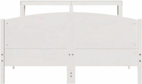 vidaXL Σκελετός Κρεβ. Χωρίς Στρώμα Λευκό 135x190 εκ Μασίφ Πεύκο