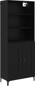 vidaXL Highboard 2 pcs Μαύρη δρυς Επεξεργασμένο ξύλο