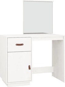 vidaXL Μπουντουάρ Λευκό 95x50x134 εκ. Μασίφ Ξύλο Πεύκου