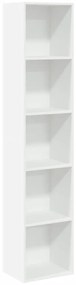 vidaXL Βιβλιοθήκη Λευκή 40x30x189 εκ. από Επεξεργασμένο Ξύλο