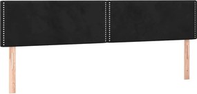 vidaXL Κρεβάτι Boxspring με Στρώμα Μαύρο 180x200 εκ. Βελούδινο