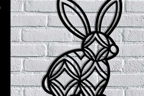 Intra απο ξύλο plywood Χρώμα wenge 3mm-4mm πάχος - Easter Bunny Τέχνη τοίχου με λέιζερ Δίασταση 40x50 cm INTRAFABR-115806054